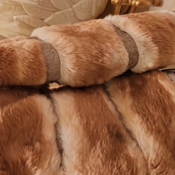 Vintage June  genuine natural rabbit fur and leather details  jacket  size M - Picture 10 of 17